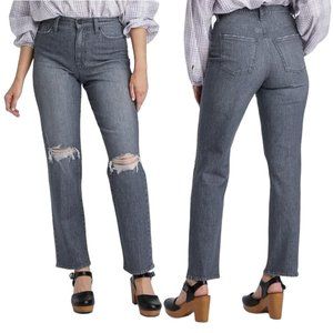 Universal Thread '90s Vintage Straight Stretch Denim Distressed Jeans Gray Wash